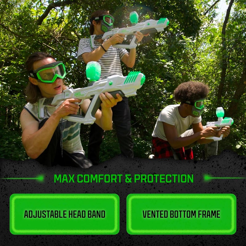 Gel Blaster Elite Face Mask - Glow in The Dark Tactical Face Mask with Detachable Goggles & Adjustable Headband - Facemask with Vented Jaw Frame Fits All Types of Faces - for Ages 14+ - Image 3